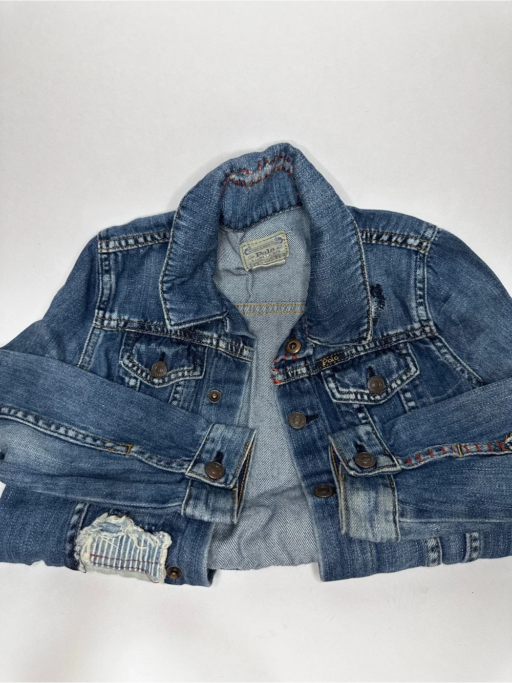 Polo Ralph Lauren Kids Distressed Patchwork Set Jacket Jeans size 6